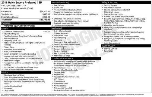 2018 Buick Encore Preferred FWD photo