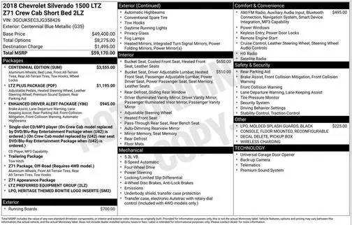 2018 Chevrolet Silverado 1500 LTZ 4WD photo