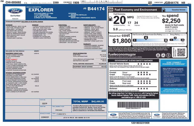 2018 Ford Explorer XLT FWD photo