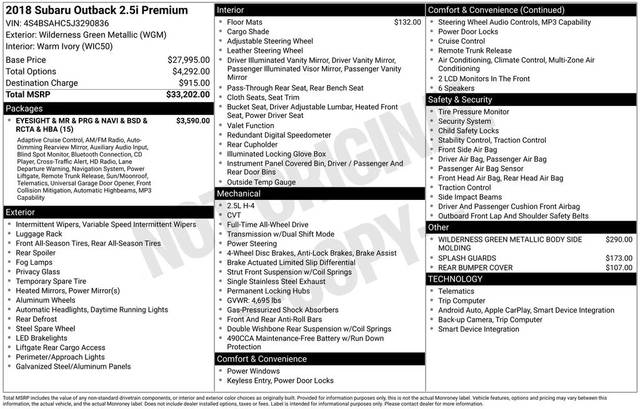 2018 Subaru Outback Premium AWD photo