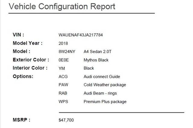2018 Audi A4 Tech Premium Plus AWD photo