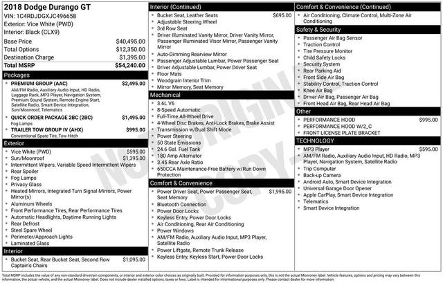 2018 Dodge Durango GT AWD photo