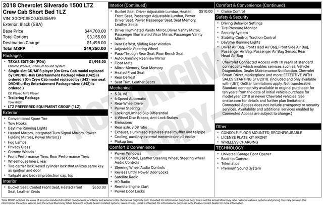 2018 Chevrolet Silverado 1500 LTZ RWD photo