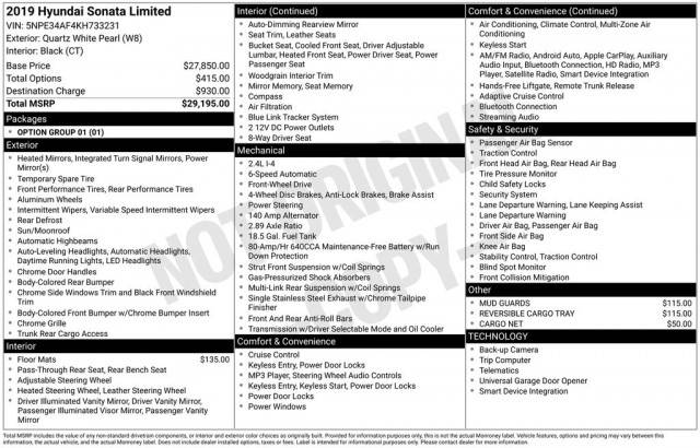 2019 Hyundai Sonata Limited FWD photo
