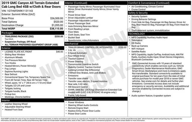 2019 GMC Canyon 4WD All Terrain w/Cloth 4WD photo