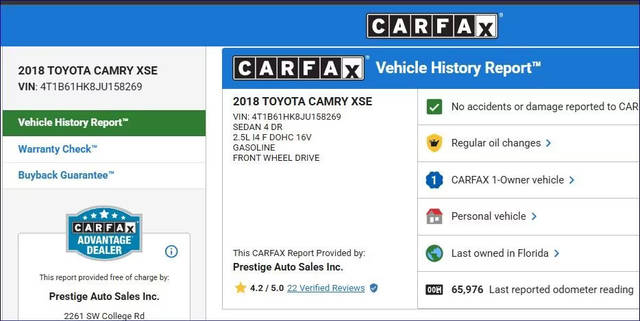 2018 Toyota Camry XSE FWD photo