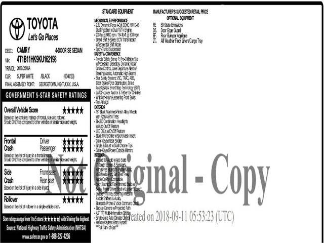 2019 Toyota Camry SE FWD photo