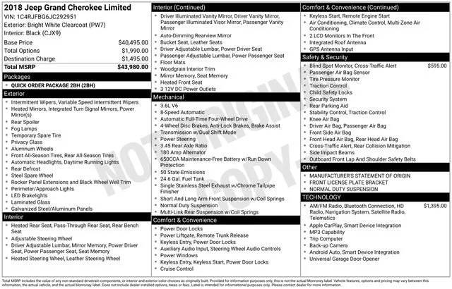 2018 Jeep Grand Cherokee Limited 4WD photo