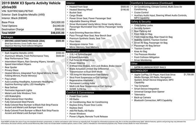 2019 BMW X3 xDrive30i AWD photo