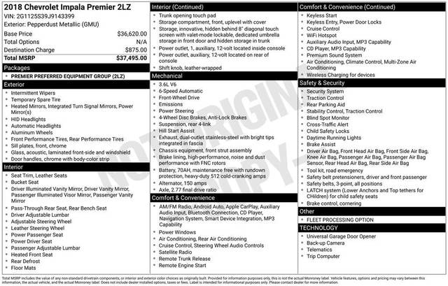 2018 Chevrolet Impala Premier FWD photo