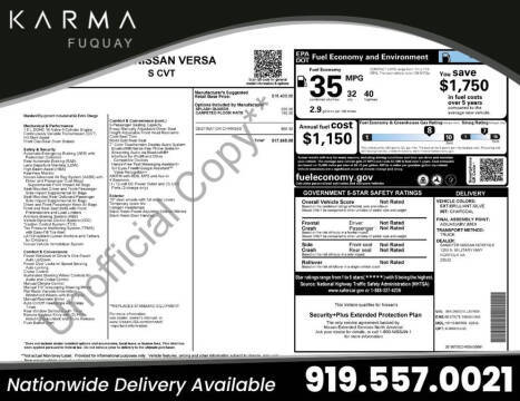 2020 Nissan Versa S FWD photo