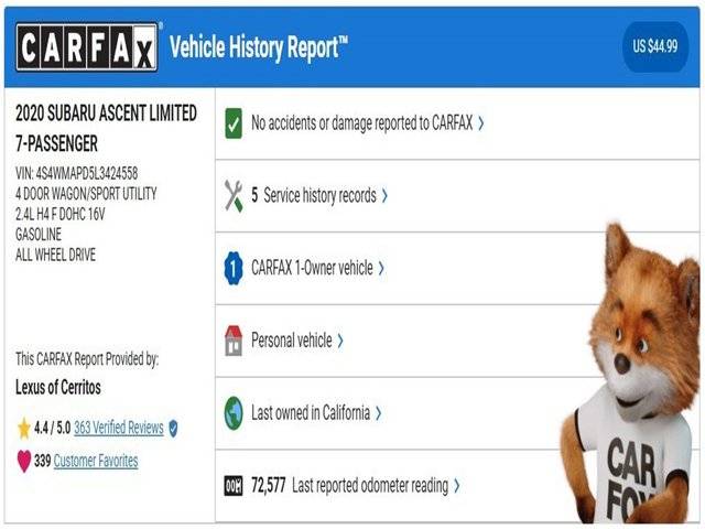 2020 Subaru Ascent Limited AWD photo