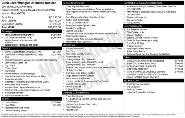 2020 Jeep Wrangler Unlimited Rubicon 4WD photo