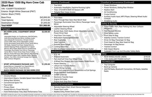 2020 Ram 1500 Big Horn 4WD photo