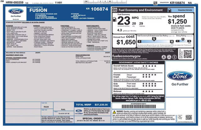 2019 Ford Fusion Titanium AWD photo
