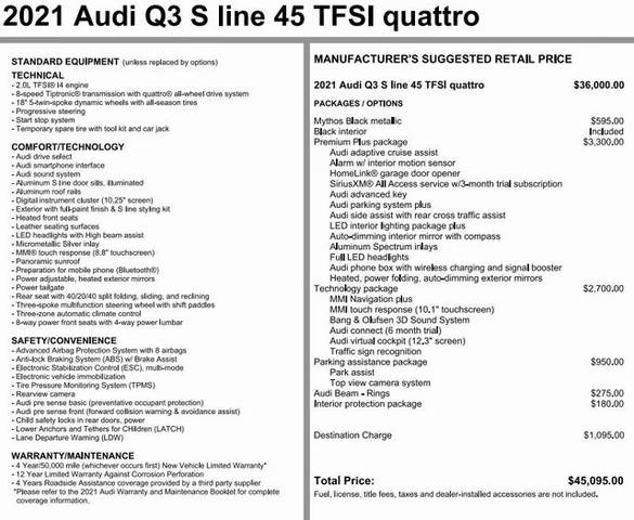 2021 Audi Q3 S line Premium Plus AWD photo