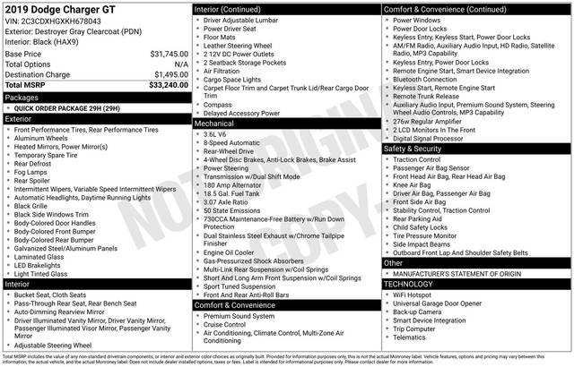 2019 Dodge Charger GT RWD photo