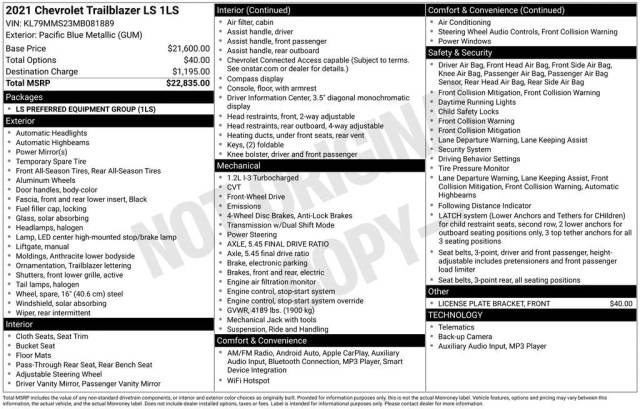 2021 Chevrolet TrailBlazer LS FWD photo