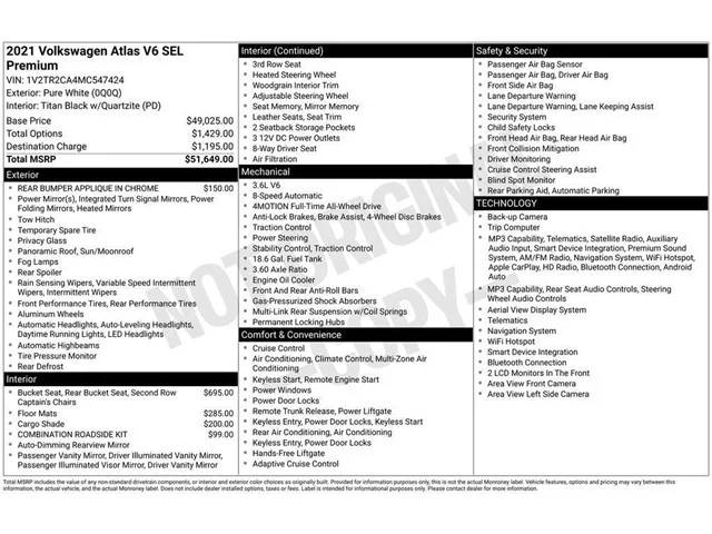 2021 Volkswagen Atlas 3.6L V6 SEL Premium AWD photo