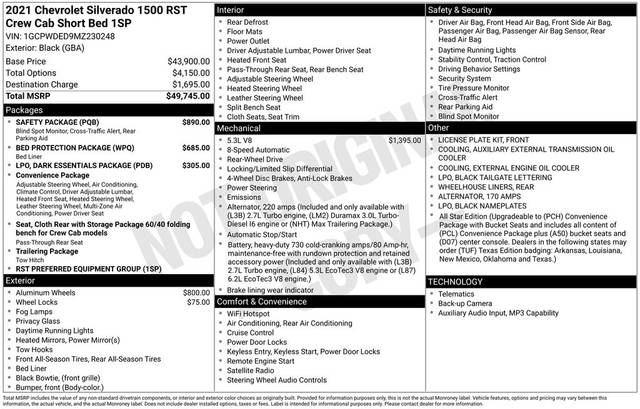 2021 Chevrolet Silverado 1500 RST RWD photo