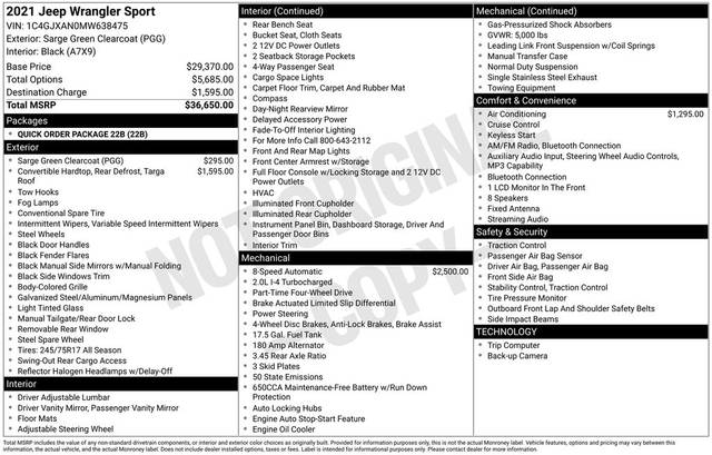 2021 Jeep Wrangler Sport 4WD photo