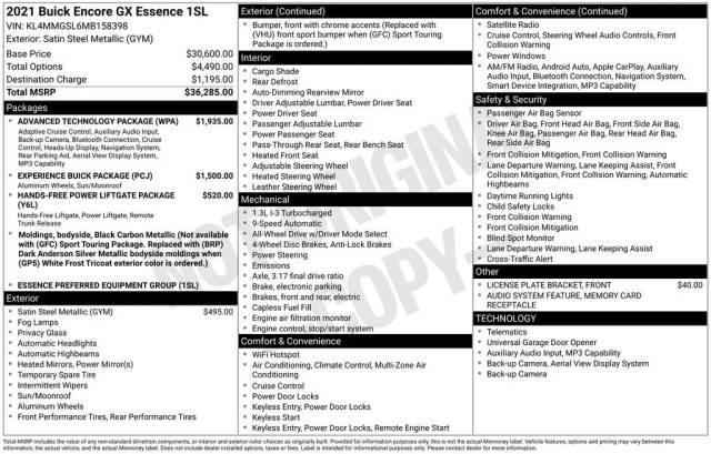 2021 Buick Encore GX Essence AWD photo