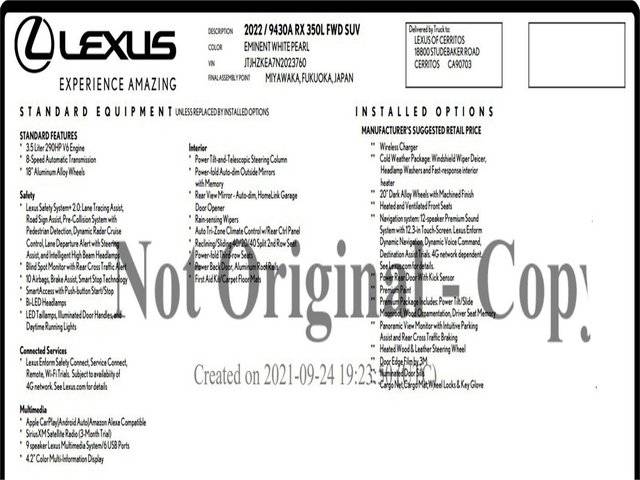 2022 Lexus RX RX 350L FWD photo