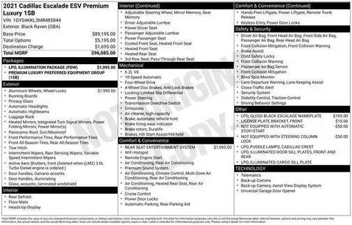 2021 Cadillac Escalade ESV Premium Luxury 4WD photo