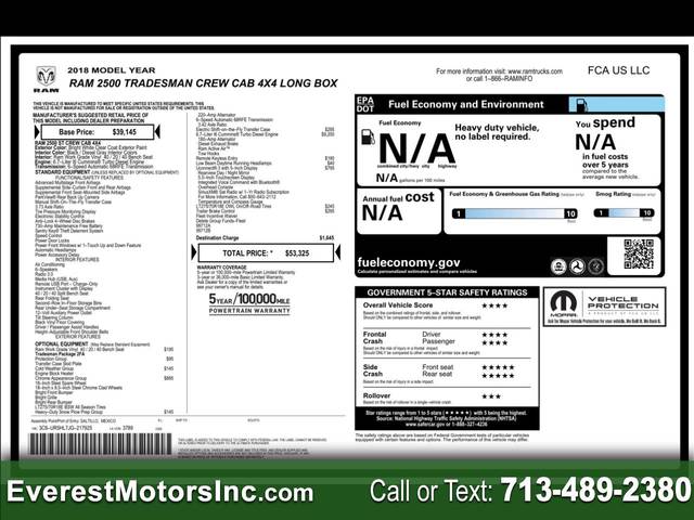 2018 Ram 2500 Tradesman 4WD photo