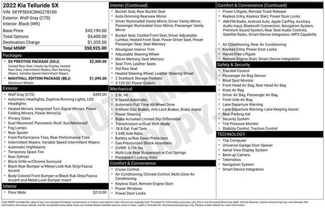 2022 Kia Telluride SX AWD photo
