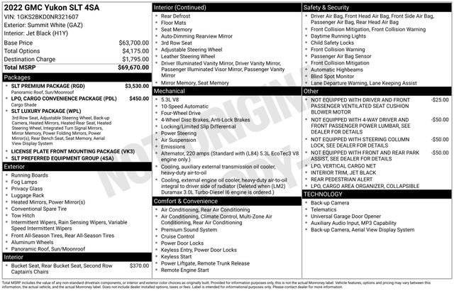 2022 GMC Yukon SLT 4WD photo