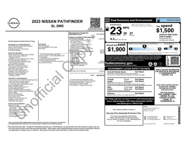 2023 Nissan Pathfinder SL FWD photo