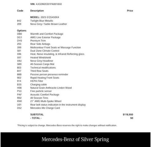 2023 Mercedes-Benz EQS EQS 450 AWD photo