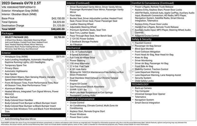 2023 Genesis GV70 2.5T AWD photo