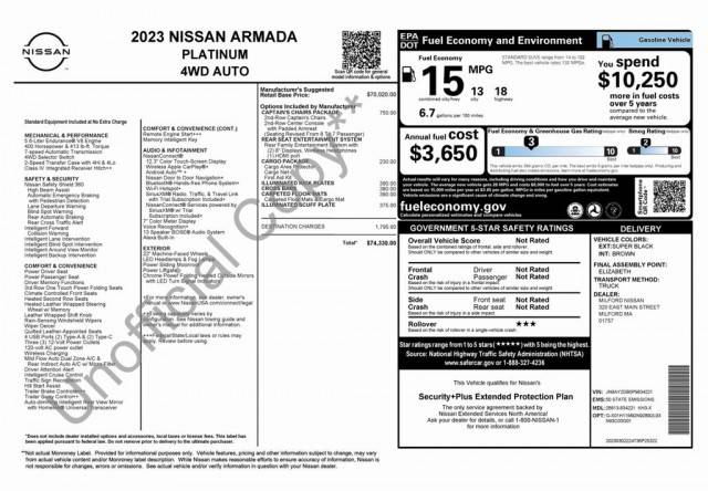 2023 Nissan Armada Platinum 4WD photo