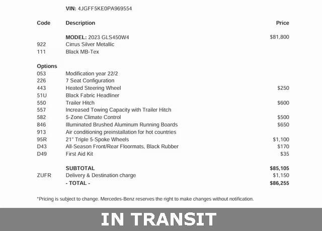 2023 Mercedes-Benz GLS-Class GLS 450 AWD photo