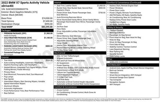2022 BMW X7 xDrive40i AWD photo