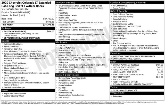 2020 Chevrolet Colorado 2WD LT RWD photo