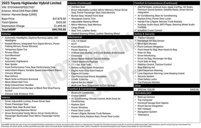 2023 Toyota Highlander Hybrid Limited FWD photo