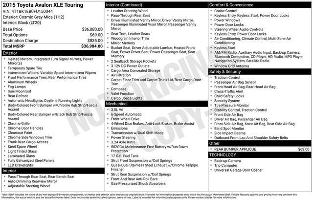 2015 Toyota Avalon XLE FWD photo