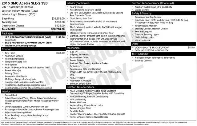 2015 GMC Acadia SLE FWD photo