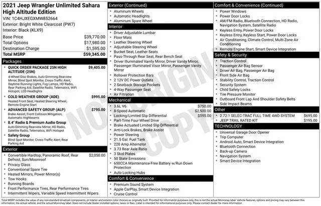 2021 Jeep Wrangler Unlimited Unlimited Sahara High Altitude 4WD photo