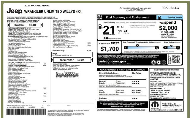2022 Jeep Wrangler Unlimited Unlimited Willys 4WD photo