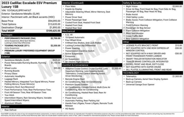 2023 Cadillac Escalade ESV 4WD Premium Luxury 4WD photo