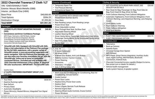 2022 Chevrolet Traverse LT Cloth AWD photo
