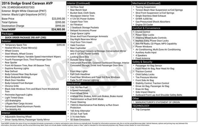 2016 Dodge Grand Caravan American Value Pkg FWD photo