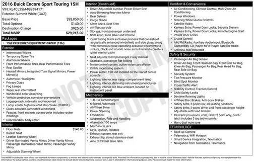 2016 Buick Encore Sport Touring AWD photo