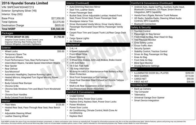 2016 Hyundai Sonata 2.4L Limited FWD photo