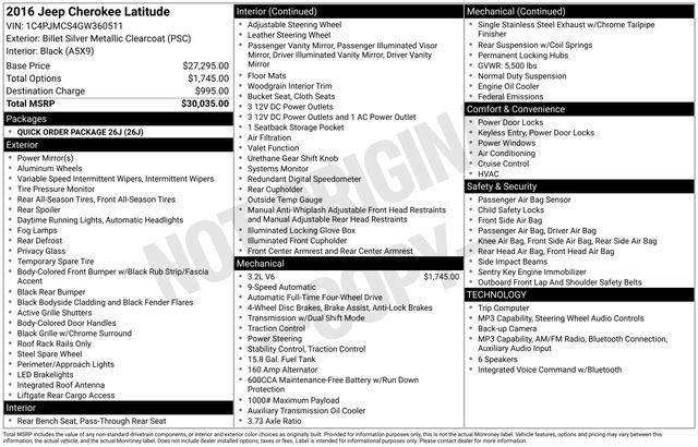 2016 Jeep Cherokee Latitude 4WD photo