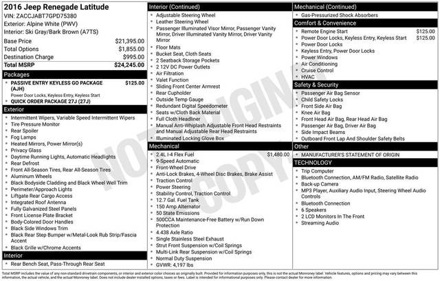 2016 Jeep Renegade Latitude FWD photo